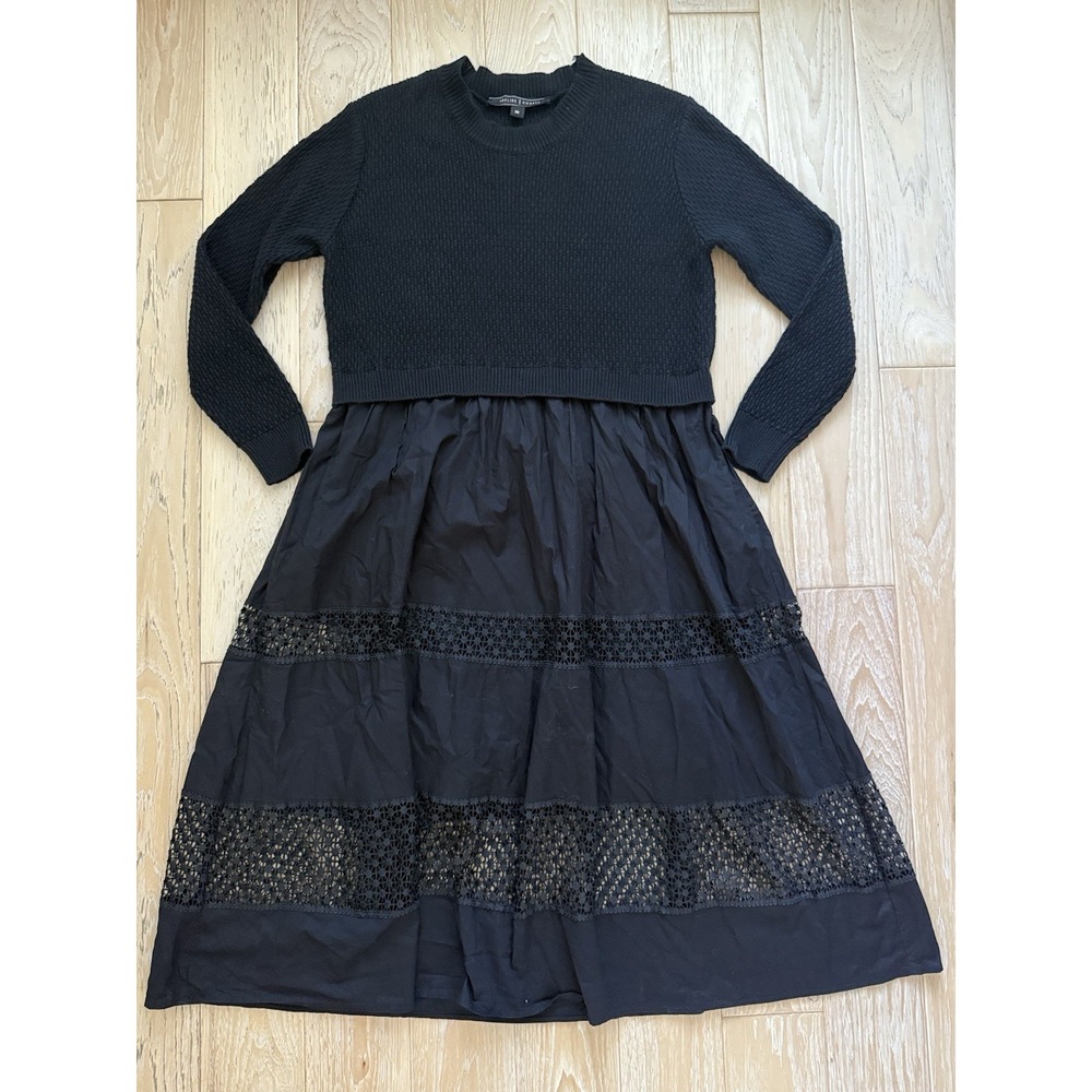 TRELISE COOPER Womens Dress Knit Lace Mixed Media Goth Victorian Midi Witchy - Picture 8 of 14